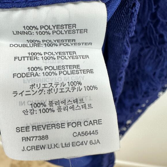 J. Crew Collection Lace Dress Cocktail Sheath Knee Length Classic Blue US 8 - Picture 8 of 11